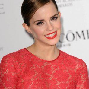 Emma Watson nipples in red dress