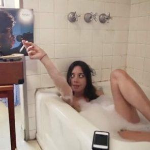 girl smoking in the bath