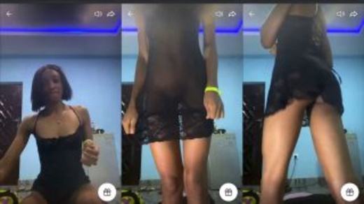 Skinny Naija Babe On Tango Live Show In Transparent Dress