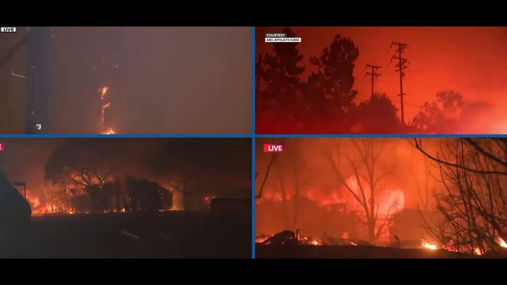 Palisades california fire video