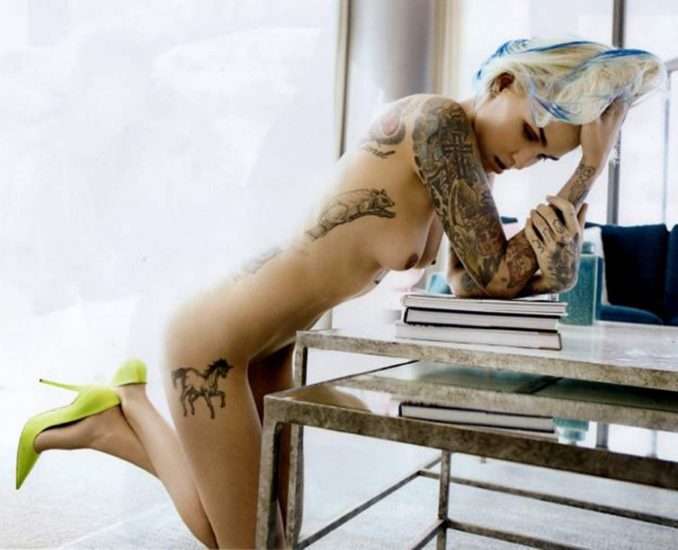 Ruby Rose nude boobs for magazine