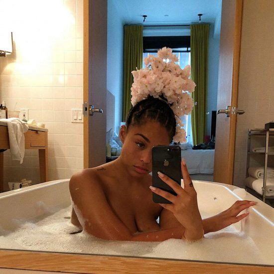 Jordyn Woods naked in the bath tub