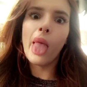 Bella Thorne makes weird faces with her tongue