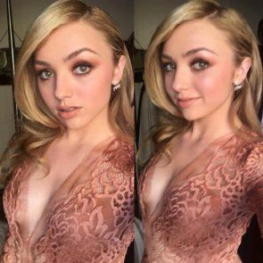 Peyton List nude under transparent dress