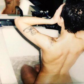 Halsey topless in the bathtub