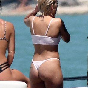 Halsey's ass in white bikini