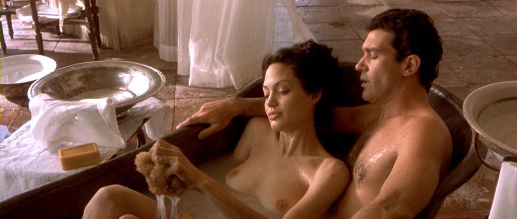 Angelina Jolie's nude bath from Original Sin