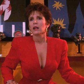 carrie fisher red suit