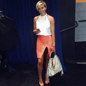 Charissa Thompson sexy orange skirt