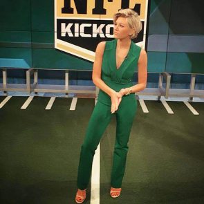 Charissa Thompson Sexy Green One-Piece