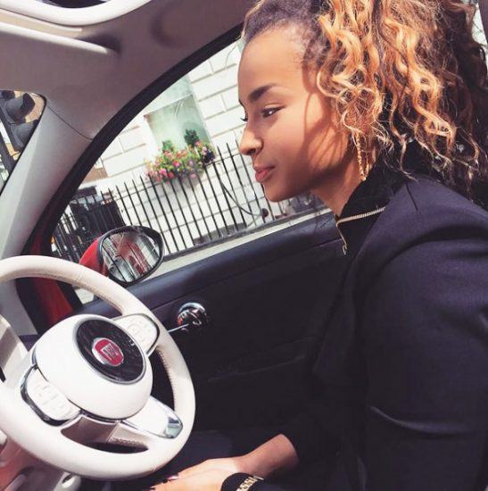 Ella Eyre looks sexy while driving her car