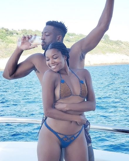 gabrielle union blue bikini