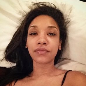 Candice Patton naked in bed