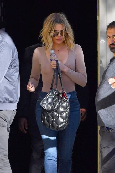 Khloe Kardashian's boobs in transparent shirt