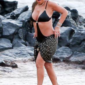 Mariah Carey on the beach in Maui, Hawaii