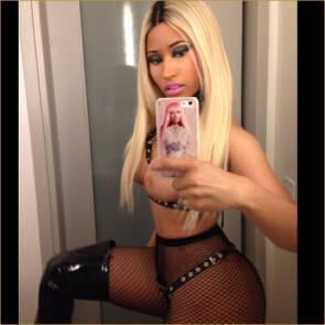 Nicki Minaj mirrored left nipple