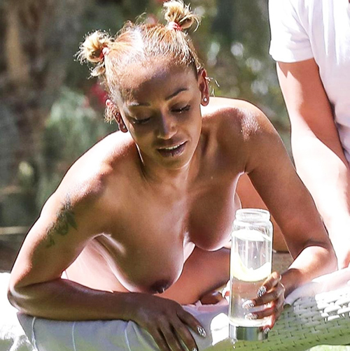 Melanie Brown – Mel B Topless At California With Gary Madatyan