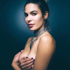 Nadine Velazquez goes topless and covers