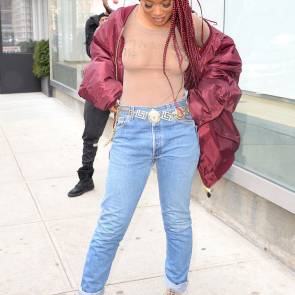 Keke Palmer shows off her boobs in a transparent top