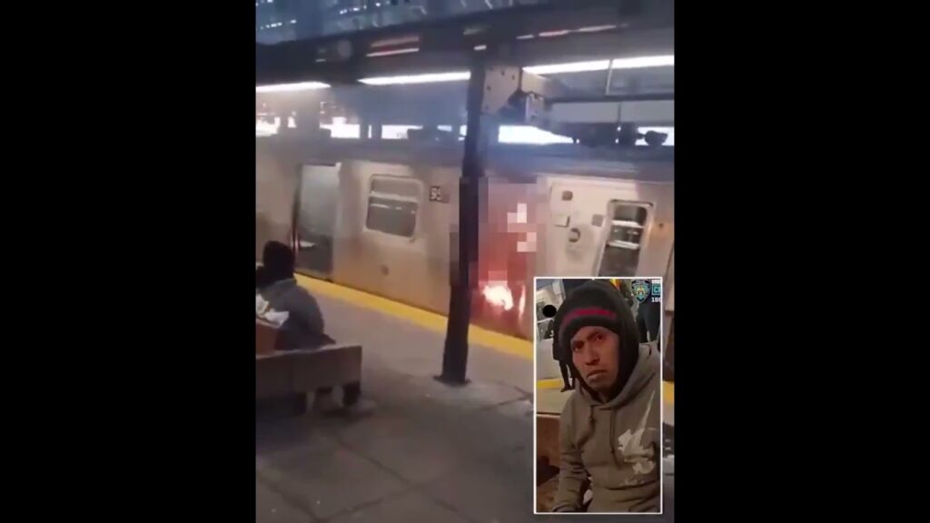 women set on fire on train video