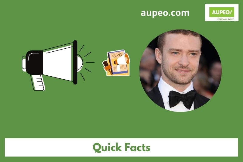 Justin Timberlake Quick Facts