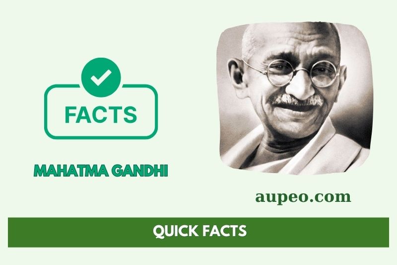 Mahatma gandhi quick facts