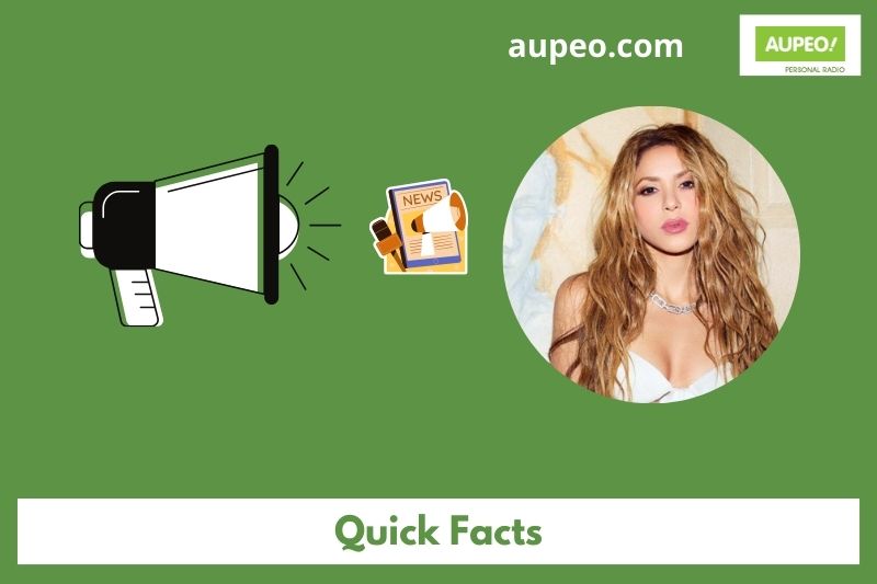 Shakira's quick facts