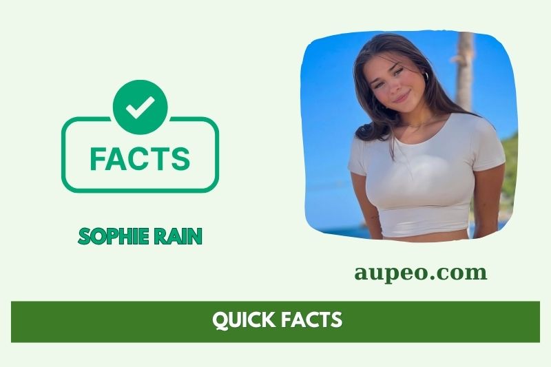 Sophie is raining fast facts